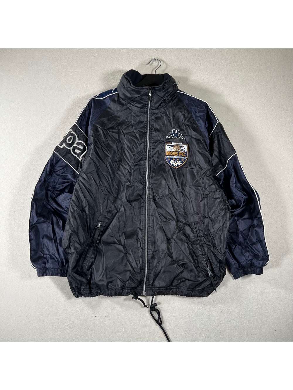 Vintage Kappa track/shell MGB F.C. hidden hood jacket